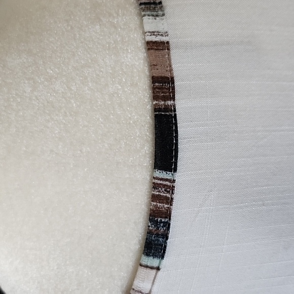 Cato multicolored striped blouse with high low hem and wide scoop neck - Picture 4 of 15